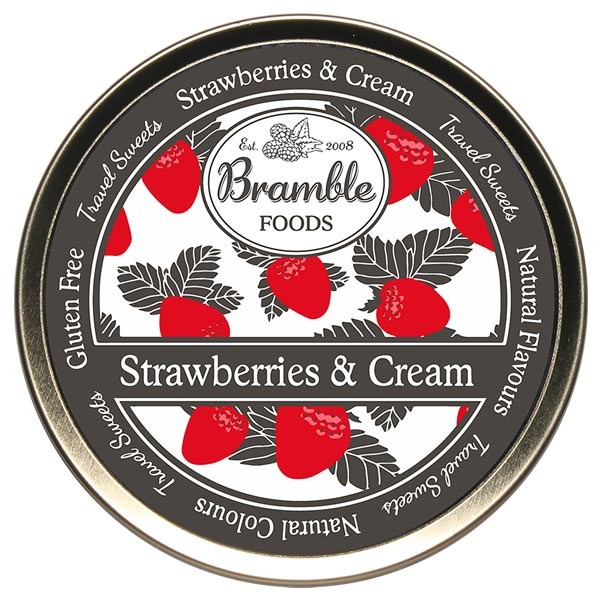 Bramble Foods Strawberries & Cream Travel Sweet Tin 200g