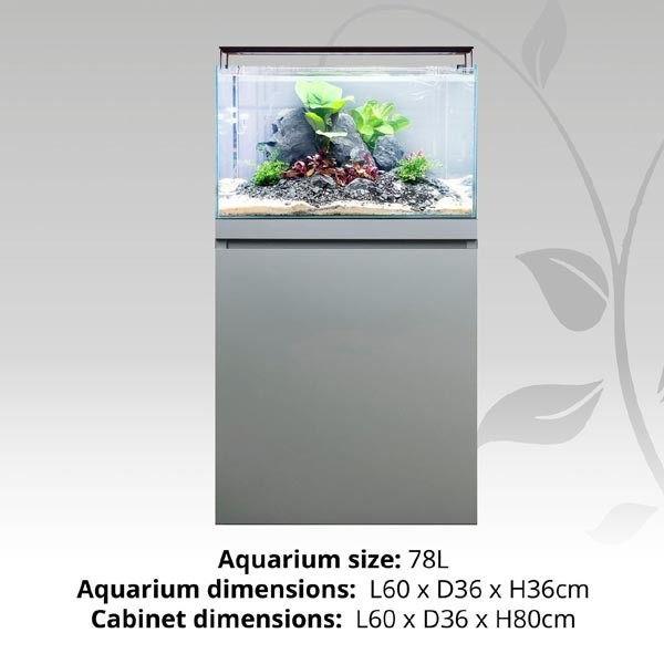 Fluval Visi-White 60 Dusty Grey Aquarium & Cabinet