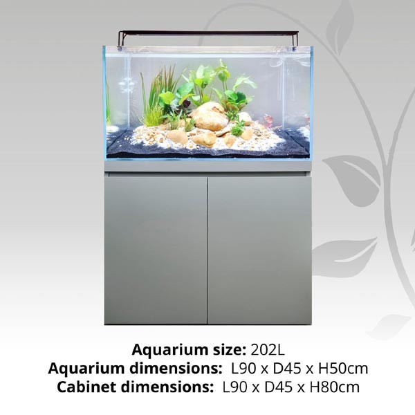 Fluval Visi-White 90 Dusty Grey Aquarium & Cabinet