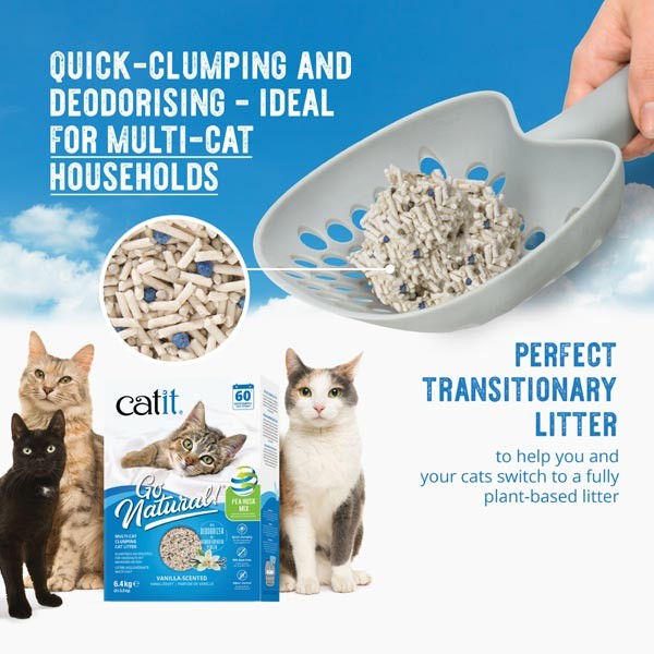 Catit Go Natural! Vanilla Clumping Pea Husk Cat Litter 6.4kg