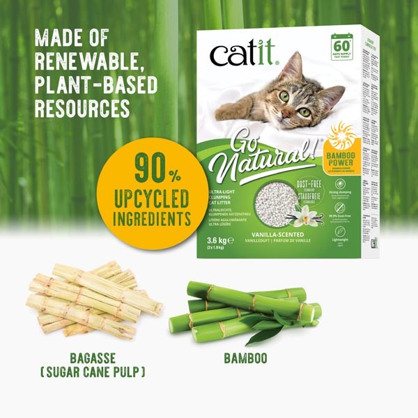 Catit Go Natural! Vanilla Clumping Bamboo Cat Litter 1.4kg