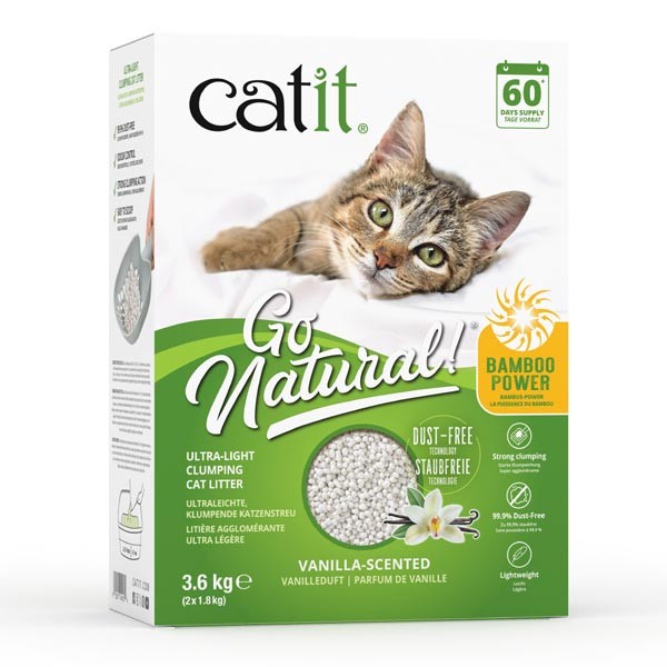 Catit Go Natural! Vanilla Clumping Bamboo Cat Litter 3.6kg