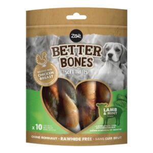 Zeus & Zoe Better Bones Lamb & Mint Chicken-Wrapped Large Rolls 10 Pack