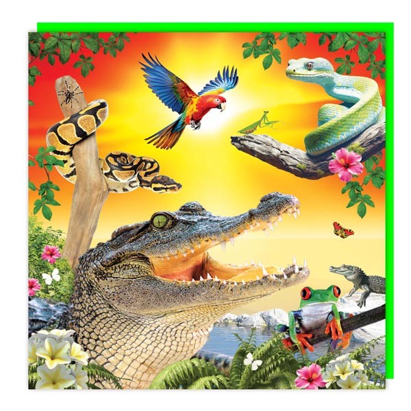 3D Lenticular Card "Reptiles & Friends"