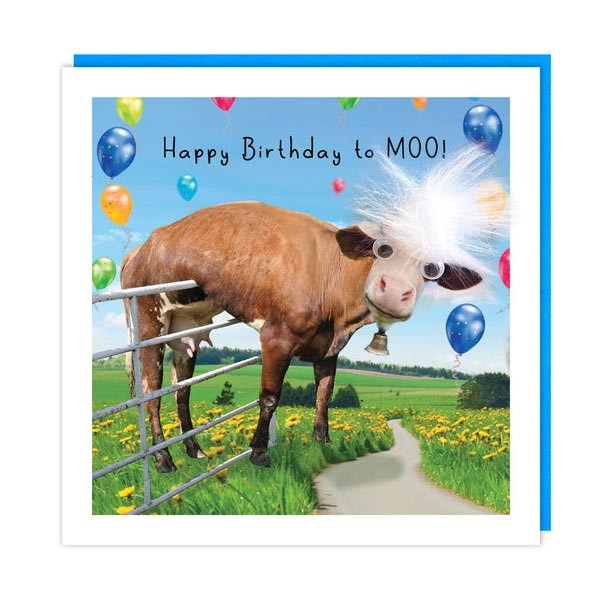 Fluff "to Moo" Birthday Card