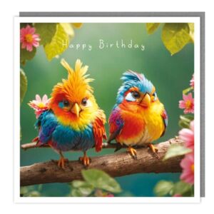 The Light Hearted Collection "Two Colourful Birds" Card