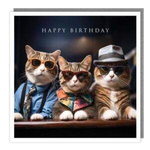 The Light Hearted Collection "Three Dressed Cats" Card