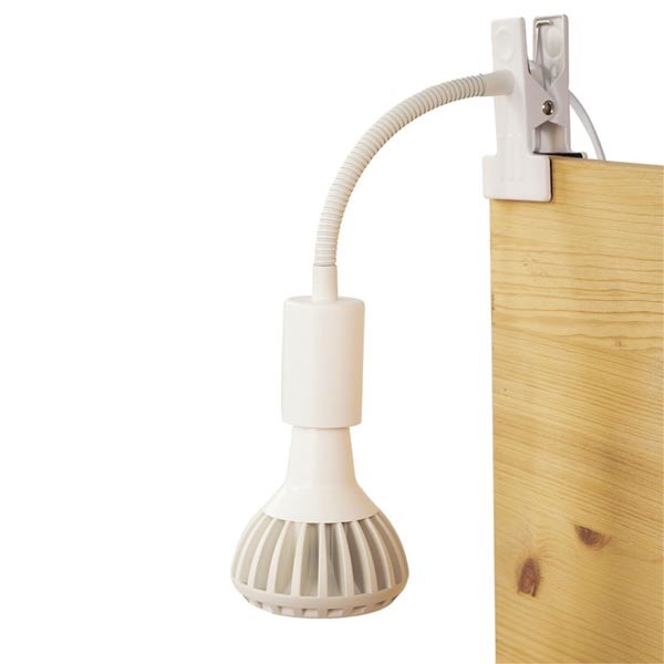 Grow Gang Stelo Gooseneck Clip-On Bulb Holder White