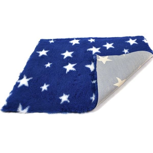 Soul Pet Non-Slip High Grade Vet Bedding Navy with White Stars 100x75cm