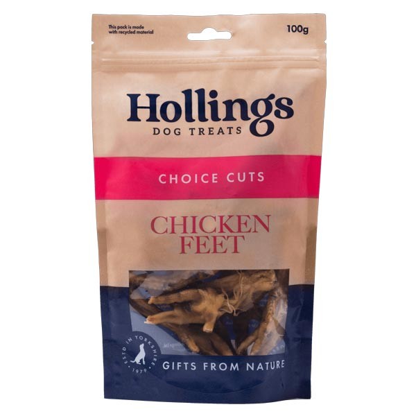 Hollings Chicken Feet 100g Dog Treats