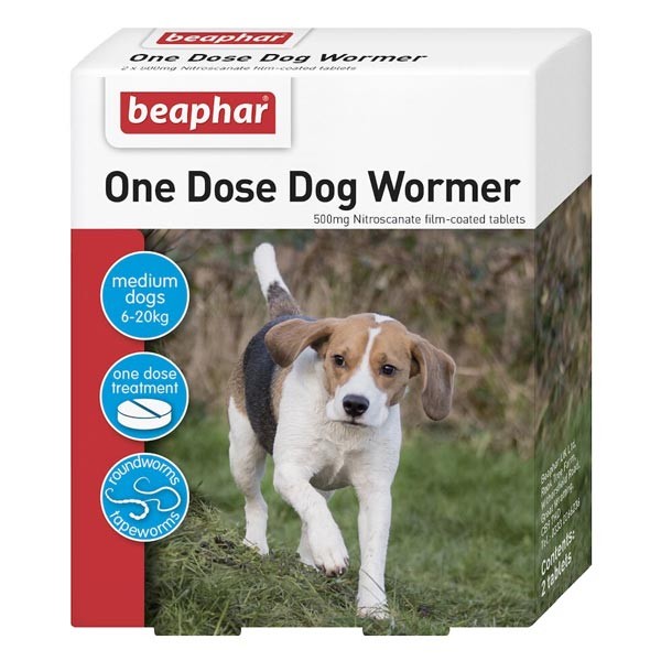 Beaphar One Dose Worming Tablets for Dogs (6-20kg)